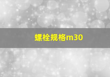 螺栓规格m30