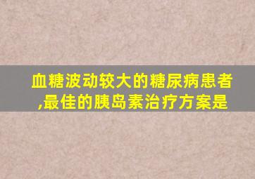 血糖波动较大的糖尿病患者,最佳的胰岛素治疗方案是