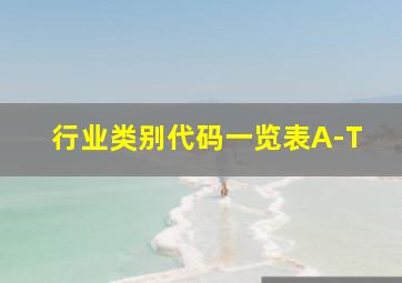 行业类别代码一览表A-T