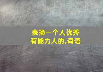 表扬一个人优秀有能力人的,词语