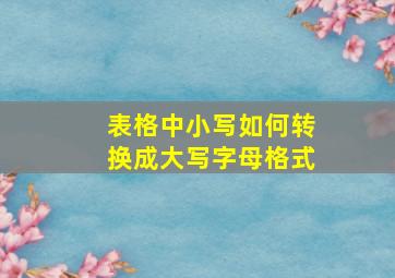 表格中小写如何转换成大写字母格式