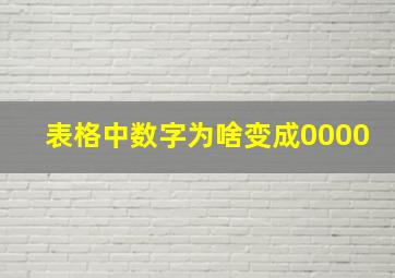 表格中数字为啥变成0000