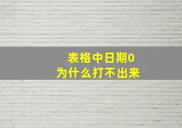 表格中日期0为什么打不出来