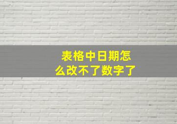 表格中日期怎么改不了数字了