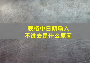 表格中日期输入不进去是什么原因