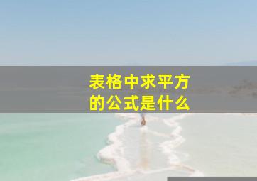 表格中求平方的公式是什么