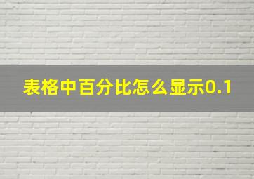 表格中百分比怎么显示0.1