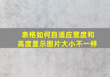 表格如何自适应宽度和高度显示图片大小不一样