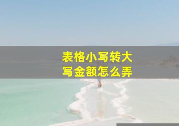 表格小写转大写金额怎么弄