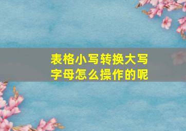 表格小写转换大写字母怎么操作的呢