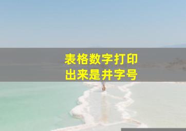 表格数字打印出来是井字号