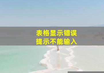 表格显示错误提示不能输入