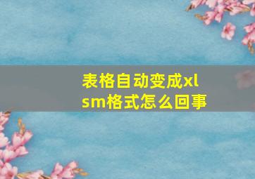 表格自动变成xlsm格式怎么回事