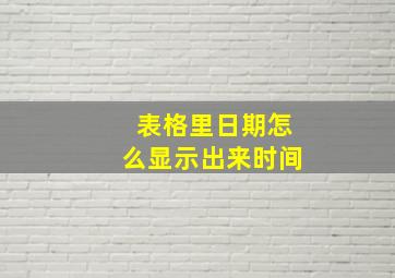 表格里日期怎么显示出来时间