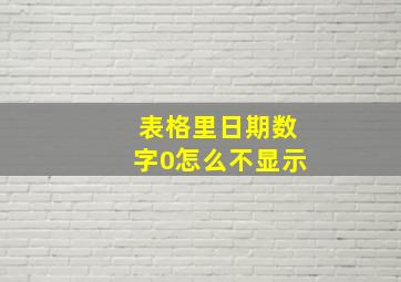 表格里日期数字0怎么不显示