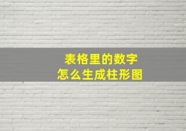 表格里的数字怎么生成柱形图