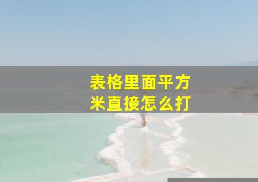 表格里面平方米直接怎么打