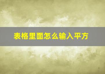 表格里面怎么输入平方