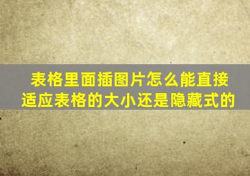 表格里面插图片怎么能直接适应表格的大小还是隐藏式的