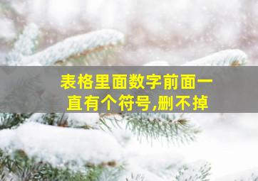 表格里面数字前面一直有个符号,删不掉