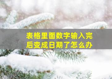 表格里面数字输入完后变成日期了怎么办