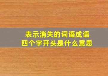 表示消失的词语成语四个字开头是什么意思