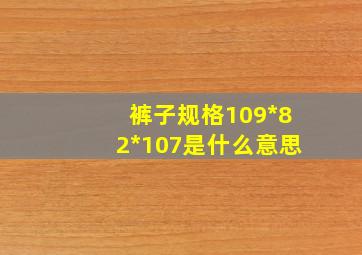 裤子规格109*82*107是什么意思