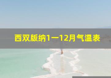 西双版纳1一12月气温表