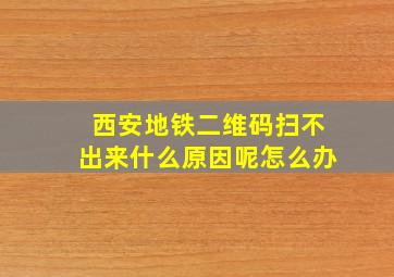 西安地铁二维码扫不出来什么原因呢怎么办