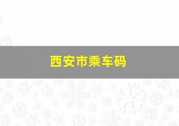 西安市乘车码