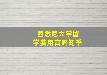 西悉尼大学留学费用高吗知乎