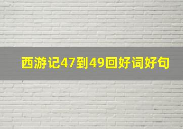 西游记47到49回好词好句