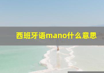 西班牙语mano什么意思