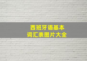 西班牙语基本词汇表图片大全