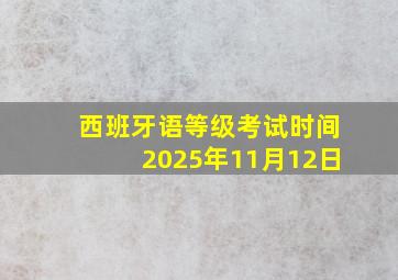 西班牙语等级考试时间2025年11月12日