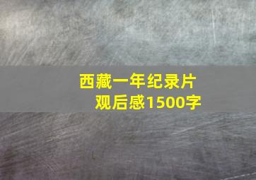 西藏一年纪录片观后感1500字