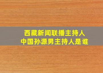 西藏新闻联播主持人中国孙源男主持人是谁