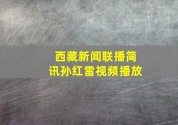 西藏新闻联播简讯孙红雷视频播放