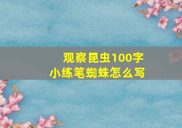 观察昆虫100字小练笔蜘蛛怎么写