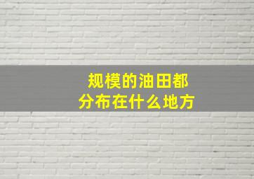 规模的油田都分布在什么地方