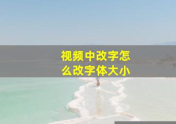 视频中改字怎么改字体大小