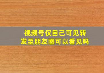 视频号仅自己可见转发至朋友圈可以看见吗