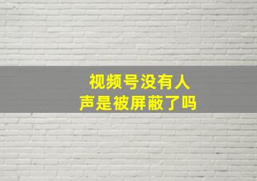 视频号没有人声是被屏蔽了吗