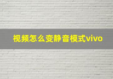 视频怎么变静音模式vivo