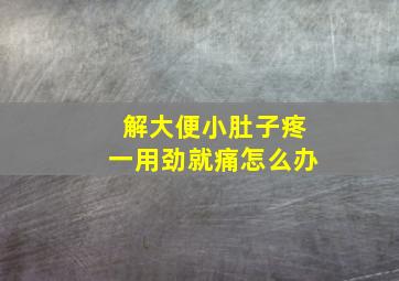 解大便小肚子疼一用劲就痛怎么办