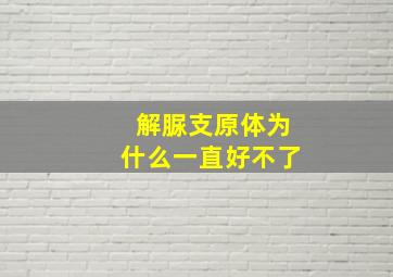 解脲支原体为什么一直好不了