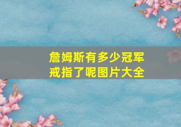 詹姆斯有多少冠军戒指了呢图片大全