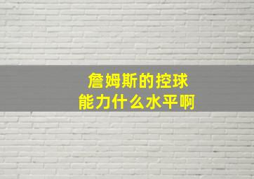 詹姆斯的控球能力什么水平啊