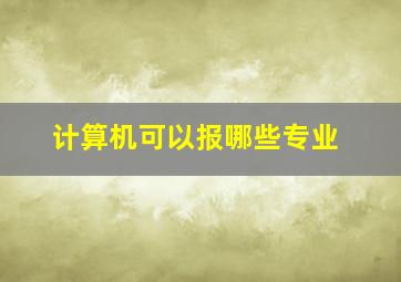 计算机可以报哪些专业