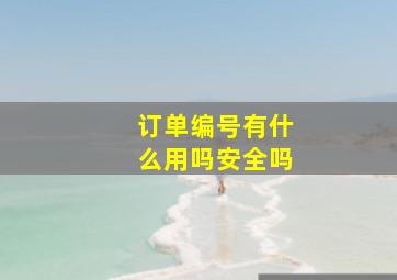 订单编号有什么用吗安全吗